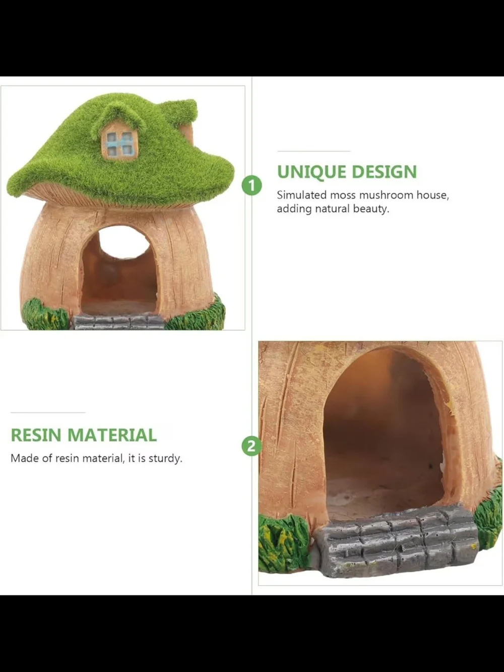 Aquarium Mushroom Fish Tank Cave House Home Hideout Shelter Decoration 4